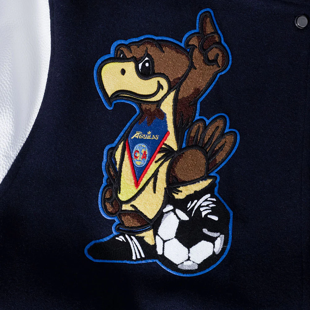 LIGA MX CLUB AMERICA STADIUM MEN'S RIB WOOL VARSITY JACKET (MIDNIGHT NAVY/RED/MIDNIGHT NAVY) - Image 7