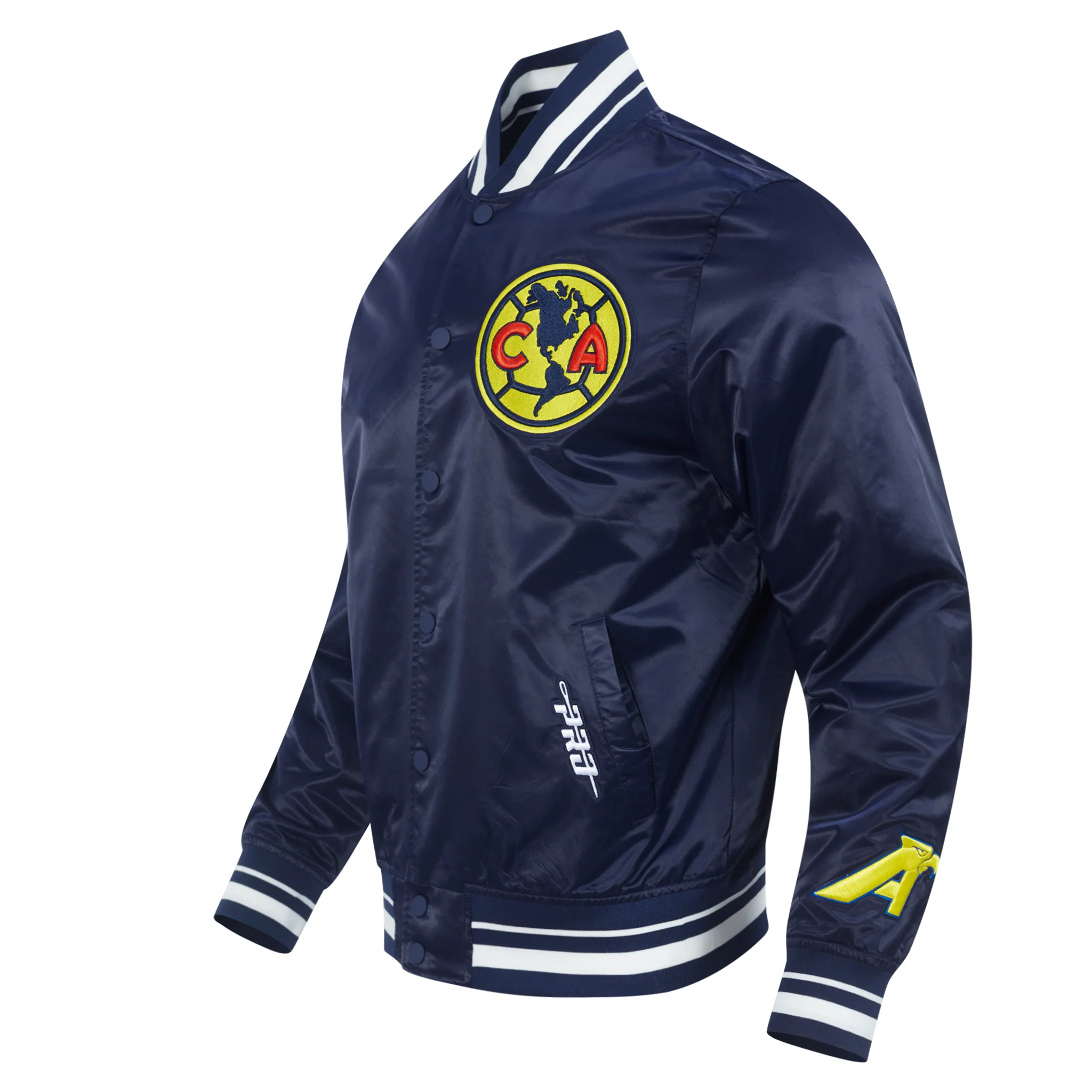 LIGA MX CLUB AMERICA STADIUM MEN'S RIB SATIN JACKET (MIDNIGHT NAVY) - Image 2