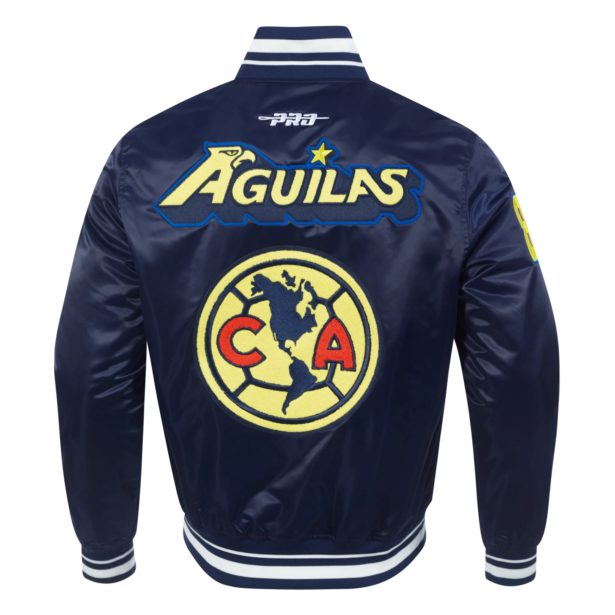 LIGA MX CLUB AMERICA STADIUM MEN'S RIB SATIN JACKET (MIDNIGHT NAVY) - Image 3