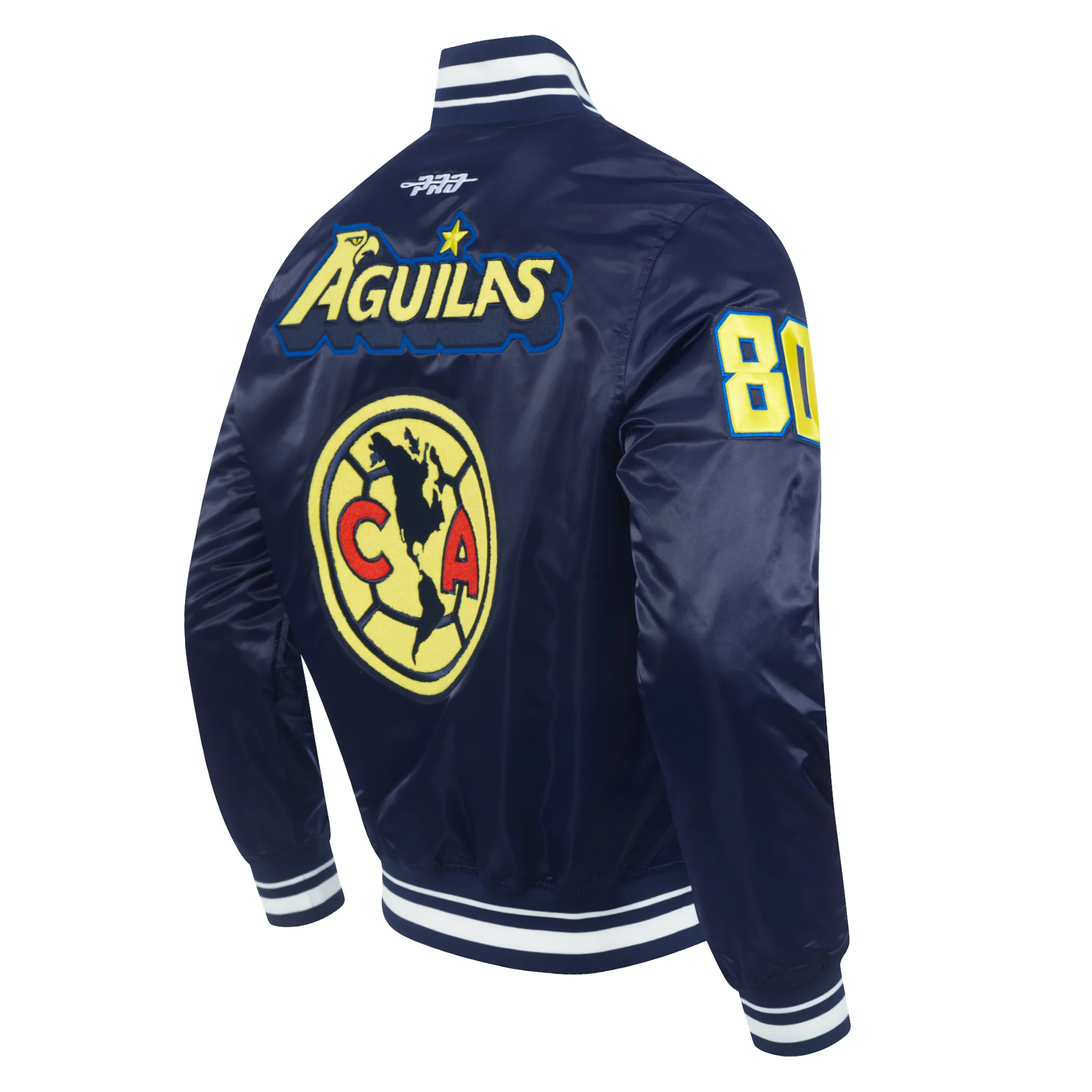LIGA MX CLUB AMERICA STADIUM MEN'S RIB SATIN JACKET (MIDNIGHT NAVY) - Image 4