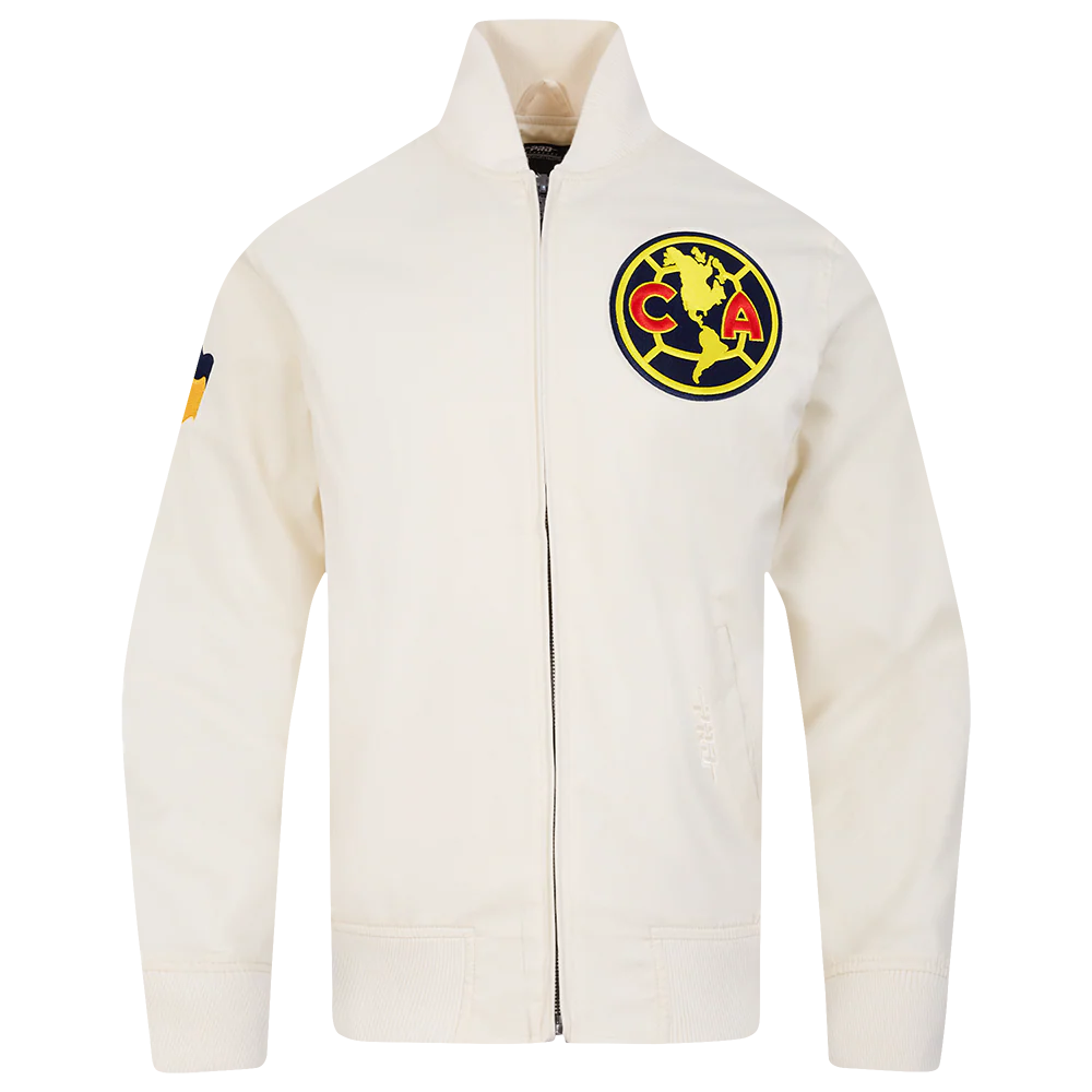 LIGA MX CLUB AMERICA CONTRAST NEUTRALS MEN'S TWILL JACKET (EGGSHELL)