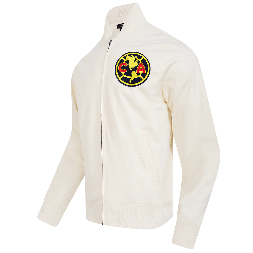 LIGA MX CLUB AMERICA CONTRAST NEUTRALS MEN'S TWILL JACKET (EGGSHELL) - Image 2
