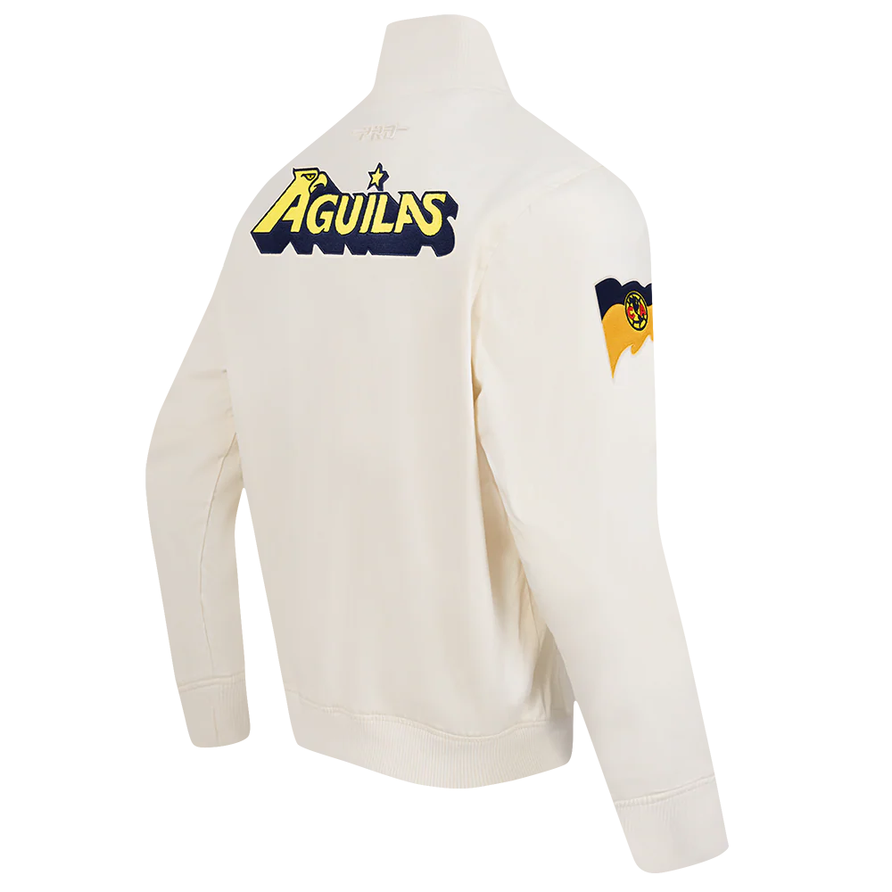 LIGA MX CLUB AMERICA CONTRAST NEUTRALS MEN'S TWILL JACKET (EGGSHELL) - Image 4