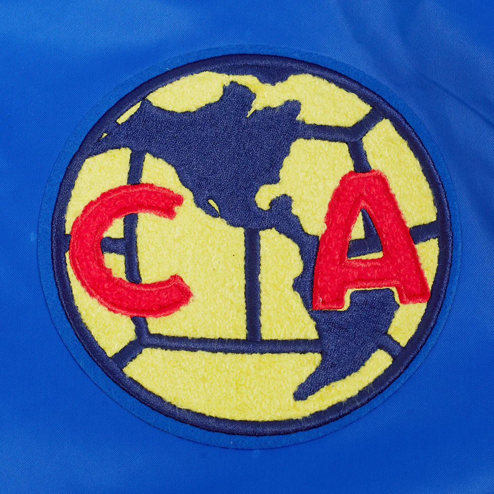 LIGA MX CLUB AMERICA OLD ENGLISH MEN'S RIB SATIN JACKET (ROYAL BLUE) - Image 6