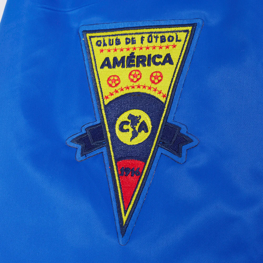 LIGA MX CLUB AMERICA OLD ENGLISH MEN'S RIB SATIN JACKET (ROYAL BLUE) - Image 9