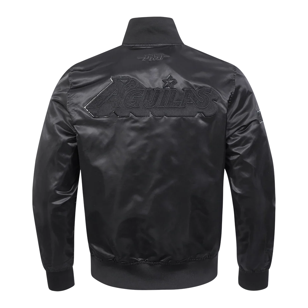 LIGA MX CLUB AMERICA CLASSIC 3BK MEN'S SATIN JACKET (BLACK) - Image 3