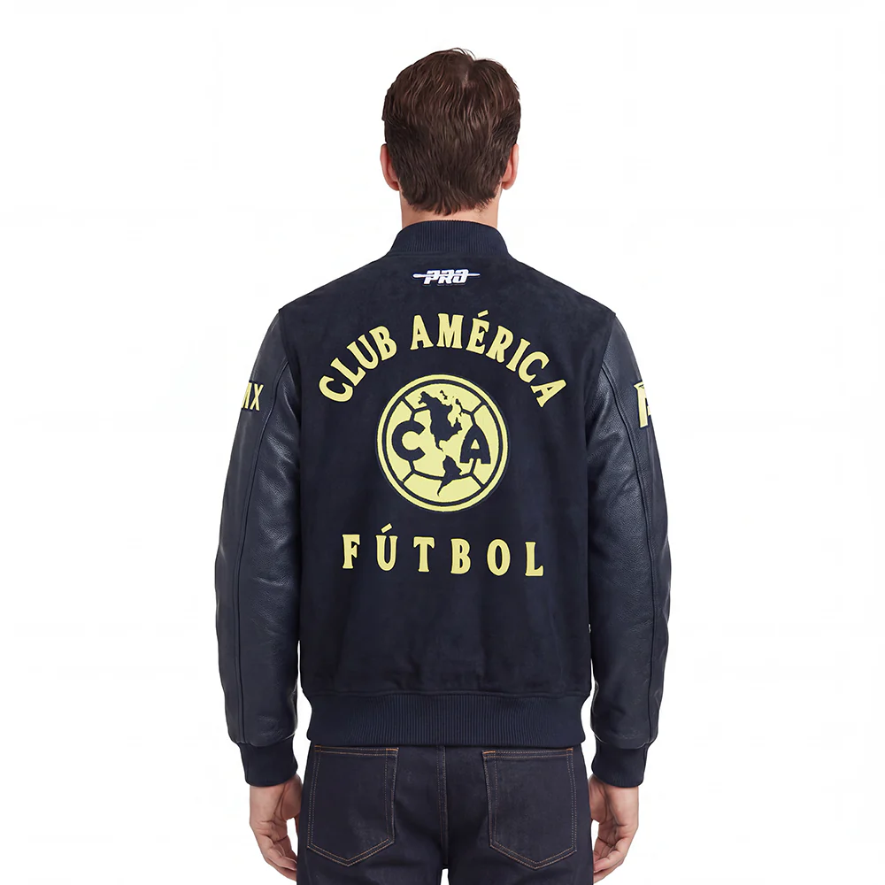 LIGA MX CLUB AMERICA FIRST TEAM MEN'S VARSITY JACKET (MIDNIGHT NAVY) - Image 2