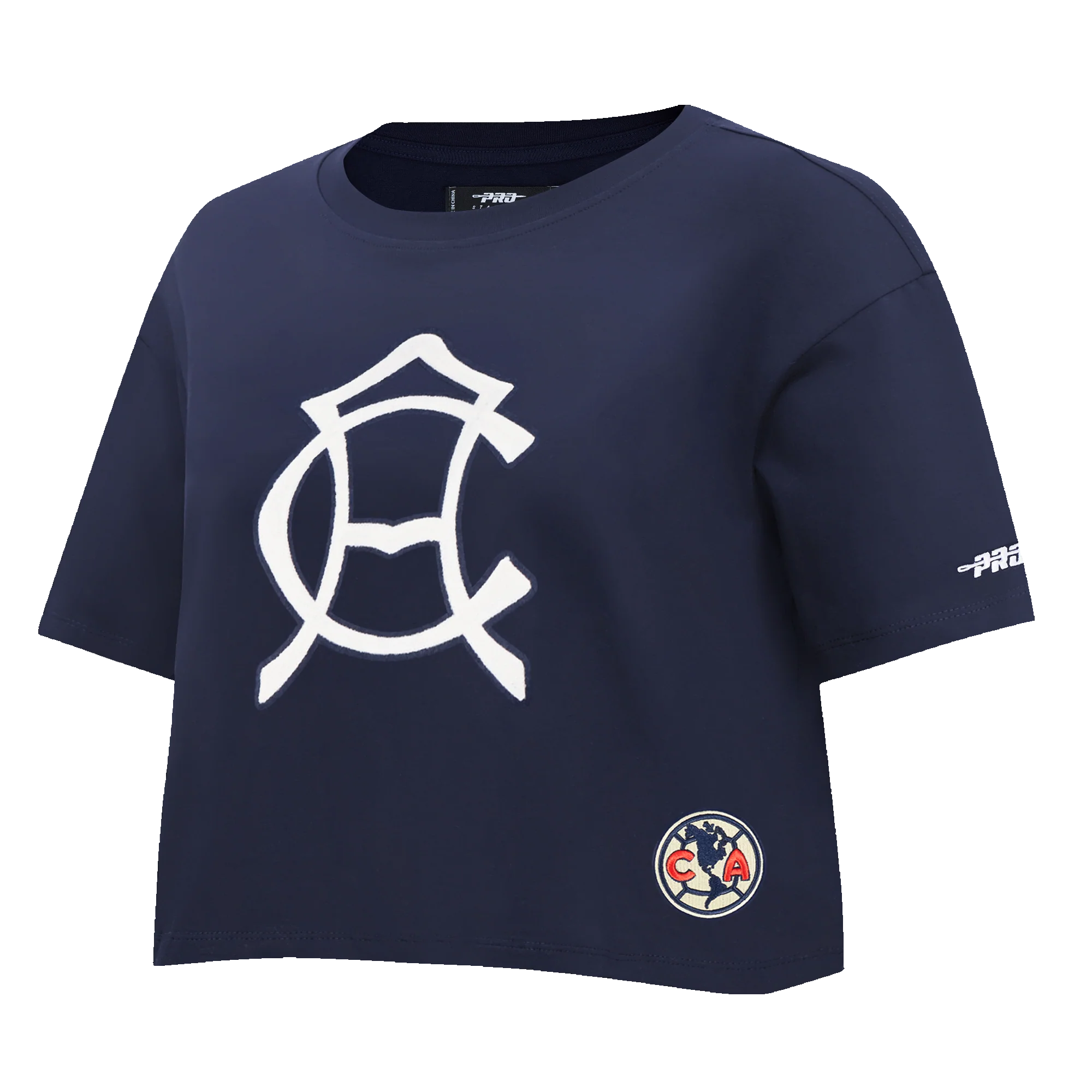 LIGA MX CLUB AMERICA PREMIUM WOMEN'S SINGLE JERSEY BOXY TEE (MIDNIGHT NAVY) - Image 2