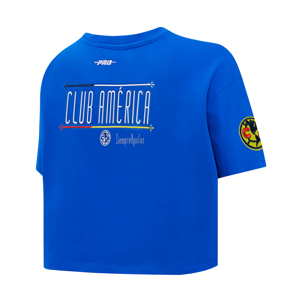 LIGA MX CLUB AMERICA STADIUM WOMEN'S SINGLE JERSEY BOXY TEE (ROYAL BLUE) - Image 4