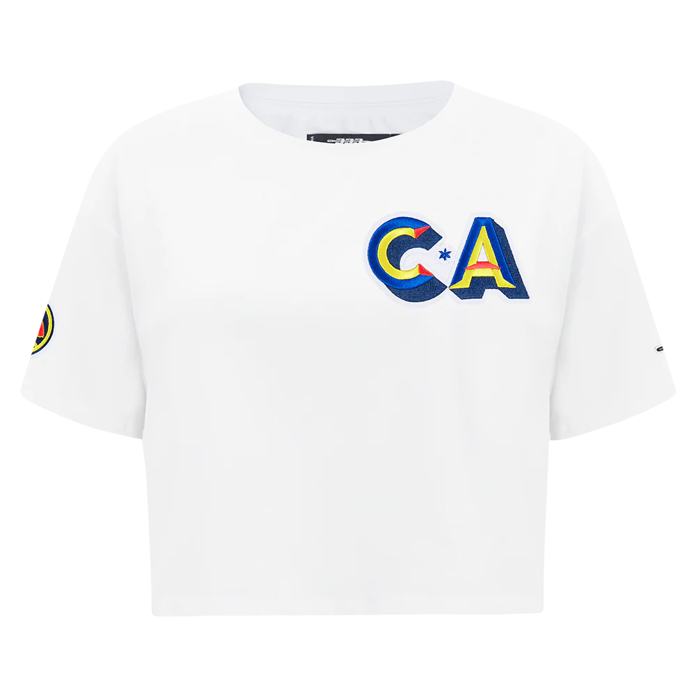 LIGA MX CLUB AMERICA STADIUM WOMEN'S SINGLE JERSEY BOXY TEE (WHITE)