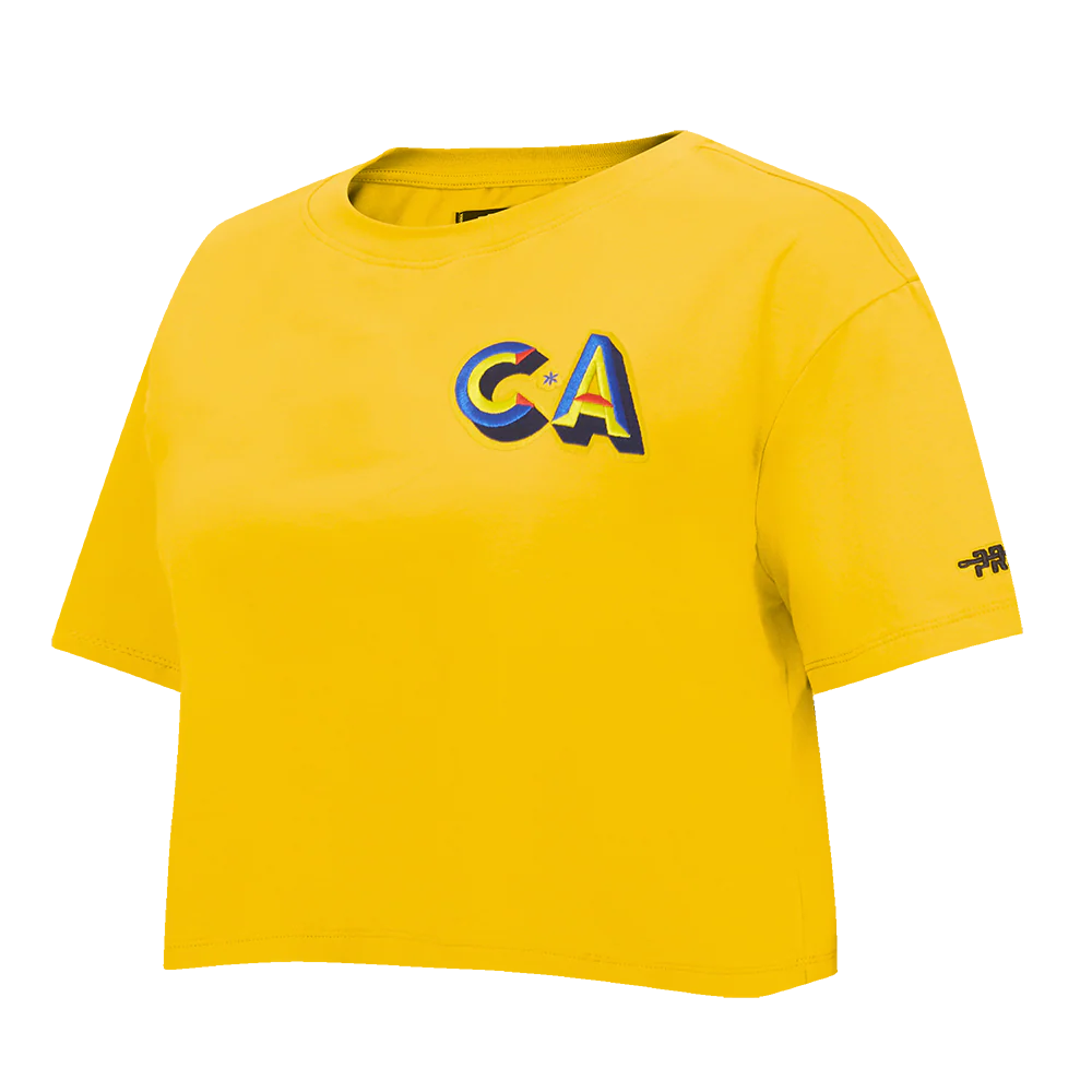 LIGA MX CLUB AMERICA STADIUM WOMEN'S SINGLE JERSEY BOXY TEE (YELLOW) - Image 2