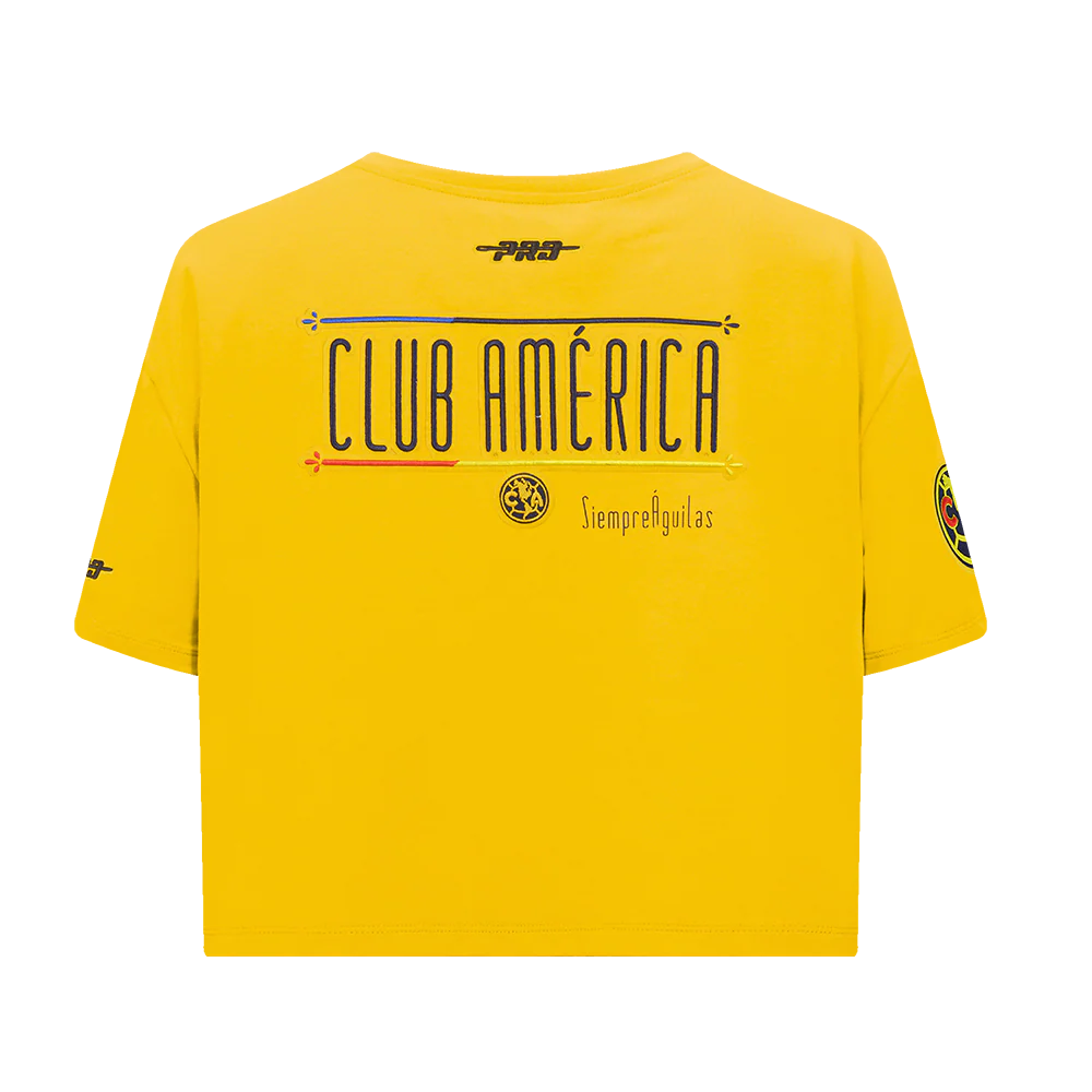 LIGA MX CLUB AMERICA STADIUM WOMEN'S SINGLE JERSEY BOXY TEE (YELLOW) - Image 3