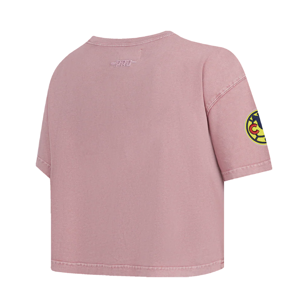 LIGA MX CLUB AMERICA WASHED JEWELS WOMEN'S S/S BOXY TEE (WASHED MAUVE) - Image 4