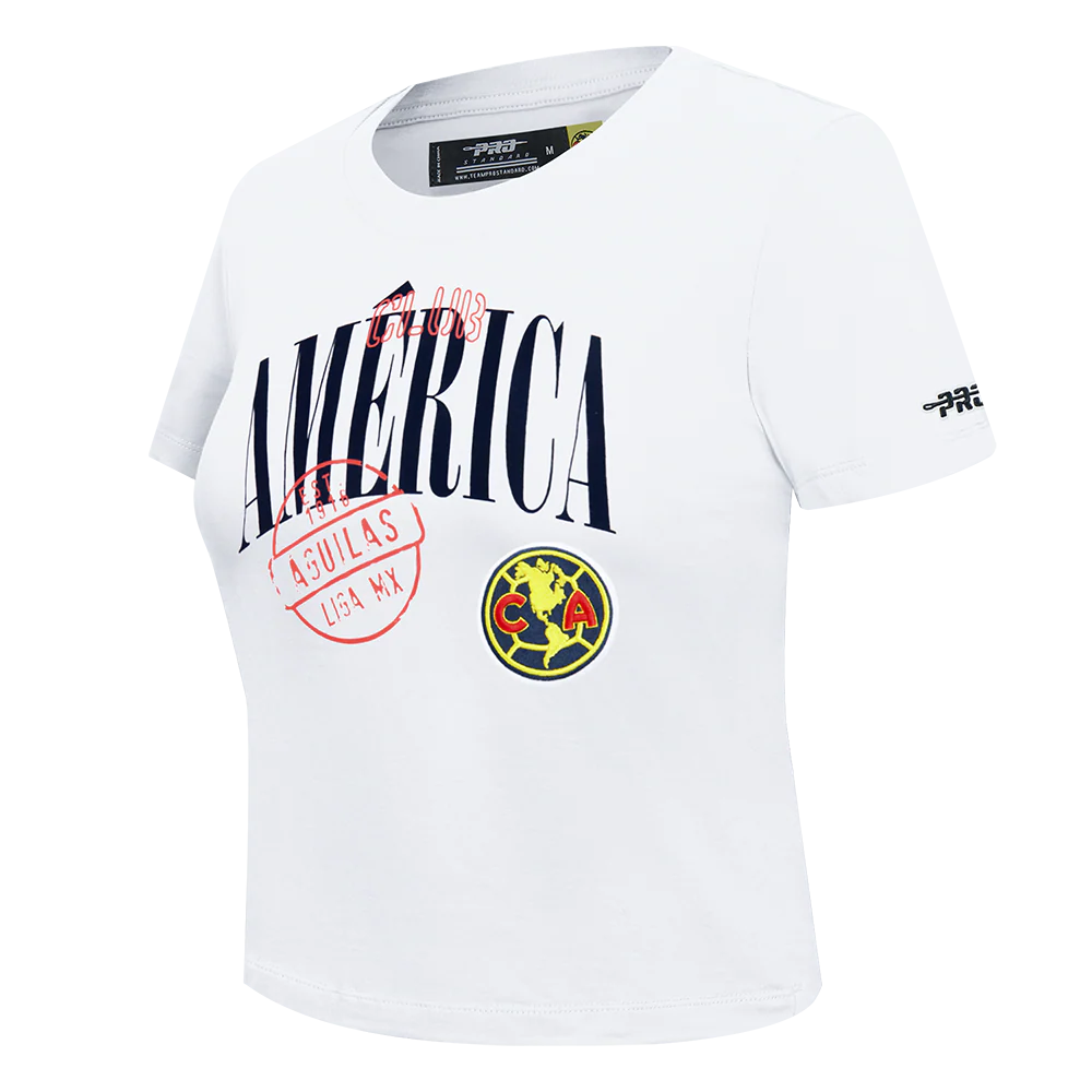 LIGA MX CLUB AMERICA STAMPED WOMEN'S S/S SLIM TEE (WHITE) - Image 6