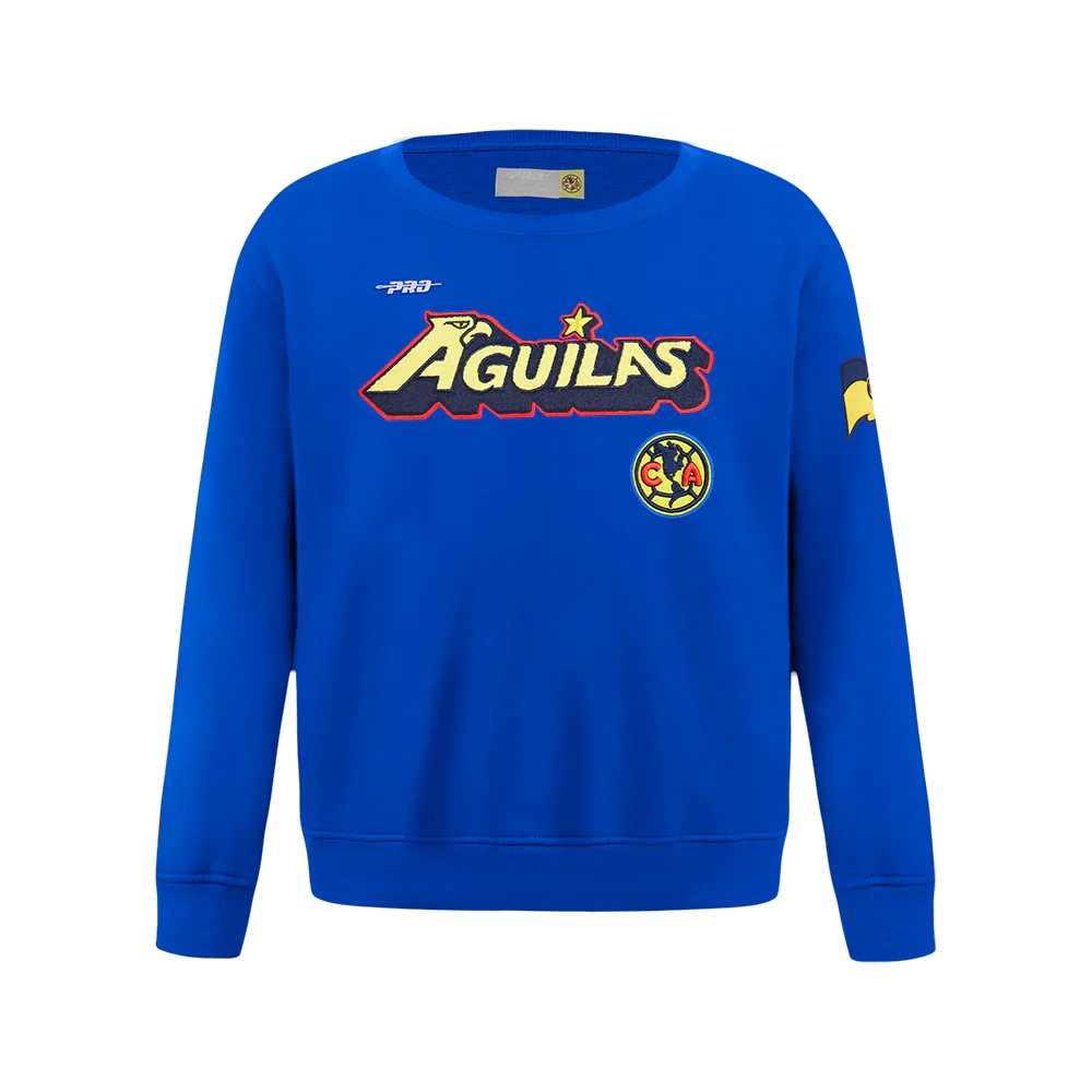 LIGA MX CLUB AMERICA STADIUM BIG BOYS FLEECE CREWNECK (ROYAL BLUE)