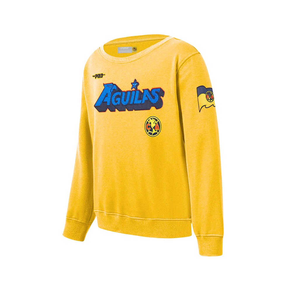 LIGA MX CLUB AMERICA STADIUM BIG BOYS FLEECE CREWNECK (YELLOW) - Image 2