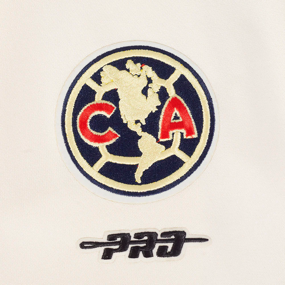 LIGA MX CLUB AMERICA PREMIUM WOMEN'S RIB FLEECE CROPPED PULLOVER HOODIE (EGGSHELL/ MIDNIGHT NAVY) - Image 6