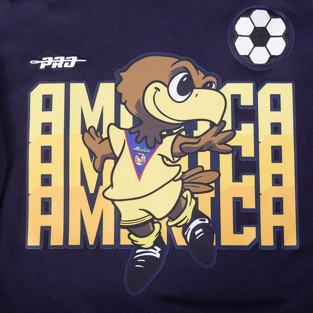 LIGA MX CLUB AMERICA STADIUM WOMEN'S DOUBLE KNIT CROPPED PULLOVER HOODIE (MIDNIGHT NAVY) - Image 5