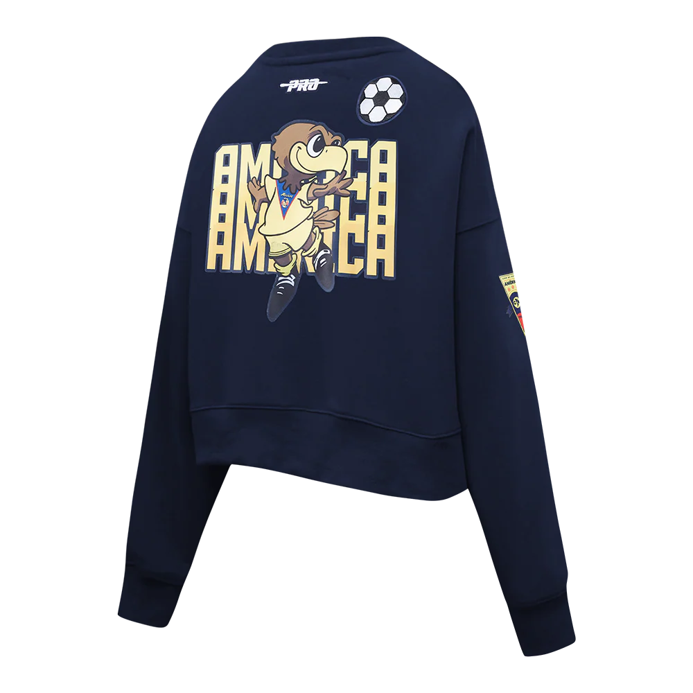 LIGA MX CLUB AMERICA STADIUM WOMEN'S DOUBLE KNIT CREWNECK (MIDNIGHT NAVY) - Image 4