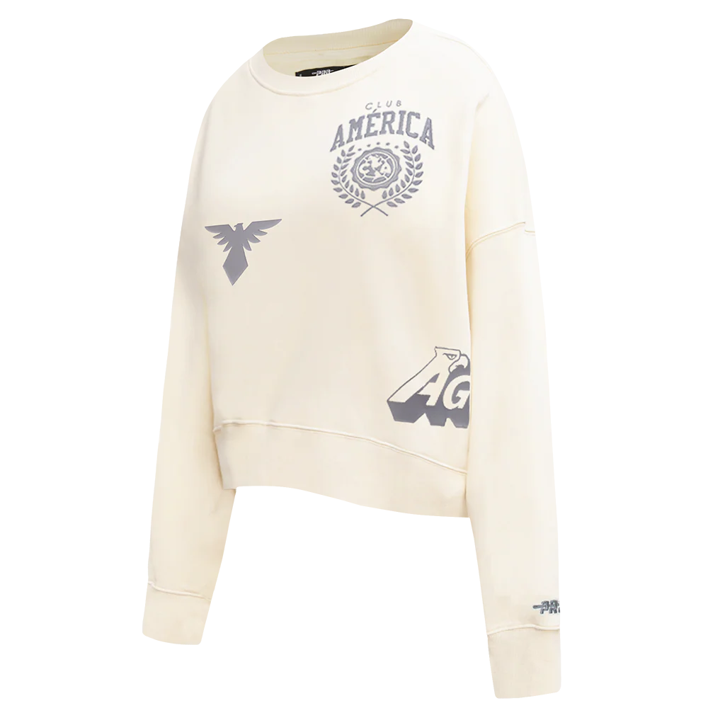 Liga MX CLUB AMERICA STREET TEAM WOMEN'S FLC CREWNECK (EGGSHELL) - Image 3