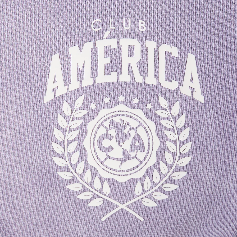 Liga MX CLUB AMERICA STREET TEAM WOMEN'S ENZYME WASH FT CROPPED PO HOODIE (WASHED LILAC GRAY) - Image 6