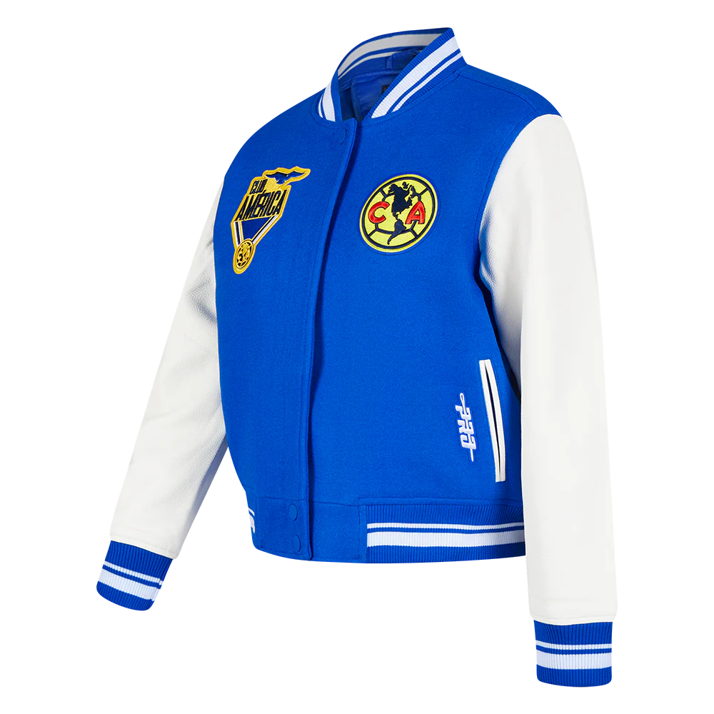 LIGA MX CLUB AMERICA STADIUM WOMEN'S WOOL VARSITY JACKET (ROYAL BLUE/WHITE) - Image 2