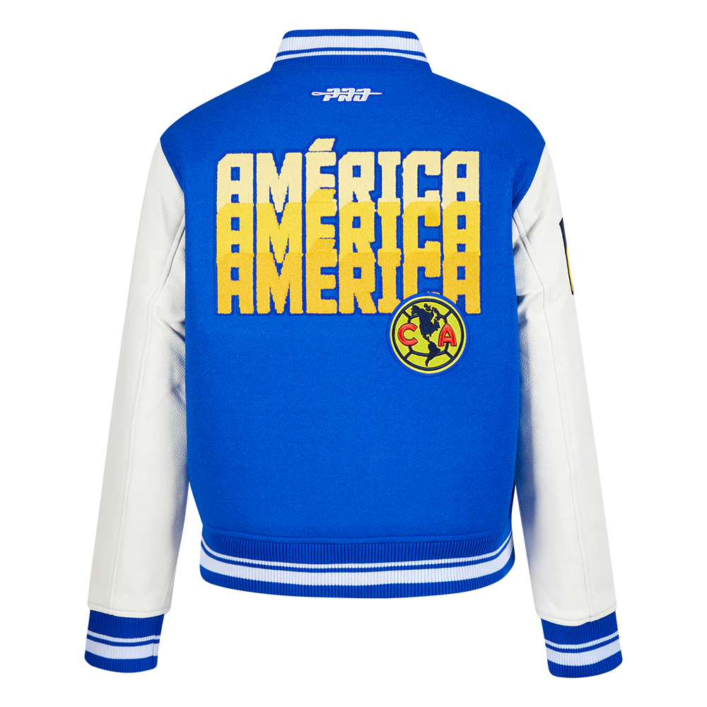 LIGA MX CLUB AMERICA STADIUM WOMEN'S WOOL VARSITY JACKET (ROYAL BLUE/WHITE) - Image 3