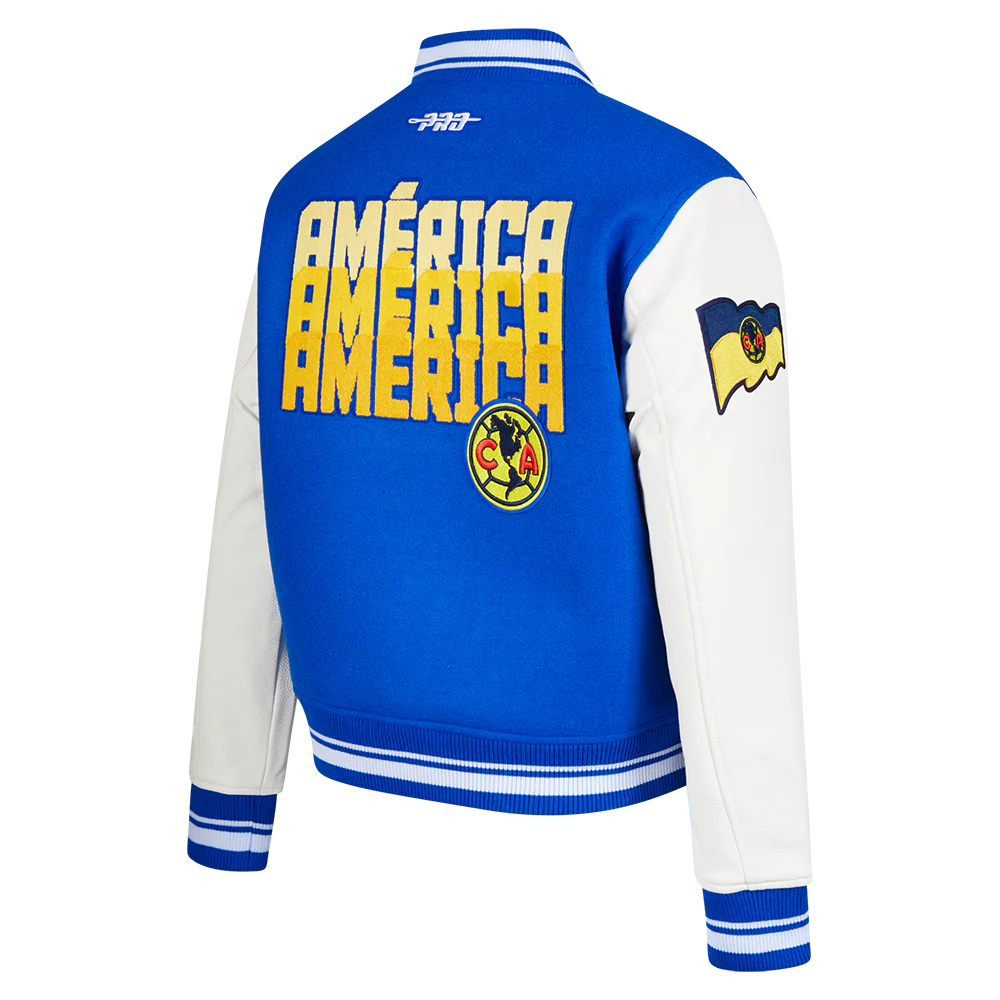 LIGA MX CLUB AMERICA STADIUM WOMEN'S WOOL VARSITY JACKET (ROYAL BLUE/WHITE) - Image 4