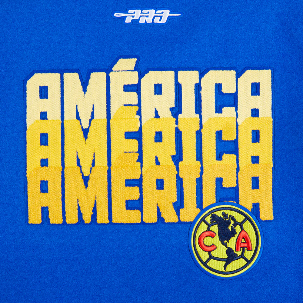 LIGA MX CLUB AMERICA STADIUM WOMEN'S WOOL VARSITY JACKET (ROYAL BLUE/WHITE) - Image 8