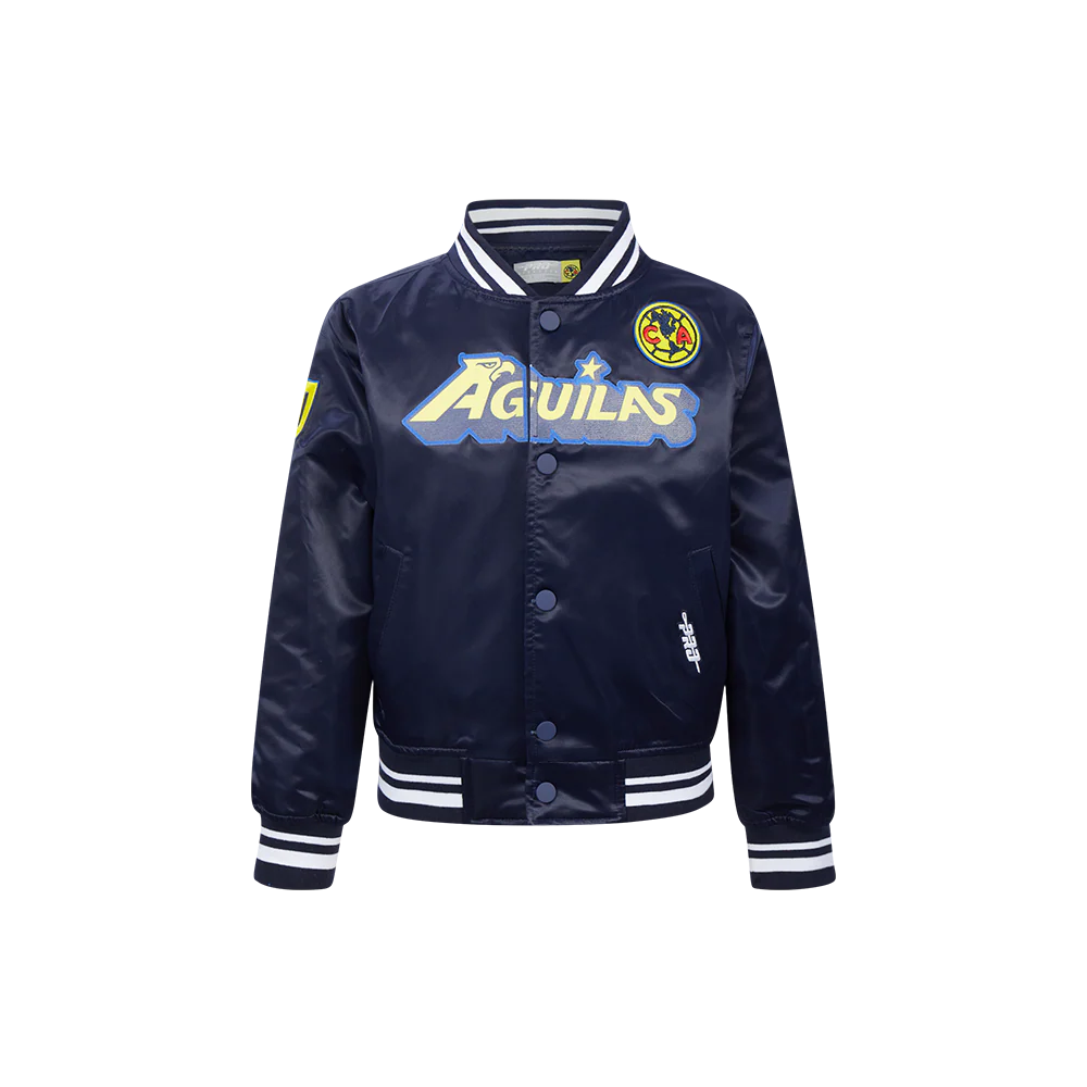 LIGA MX CLUB AMERICA STADIUM LITTLE BOYS RIB SATIN JACKET (MIDNIGHT NAVY)