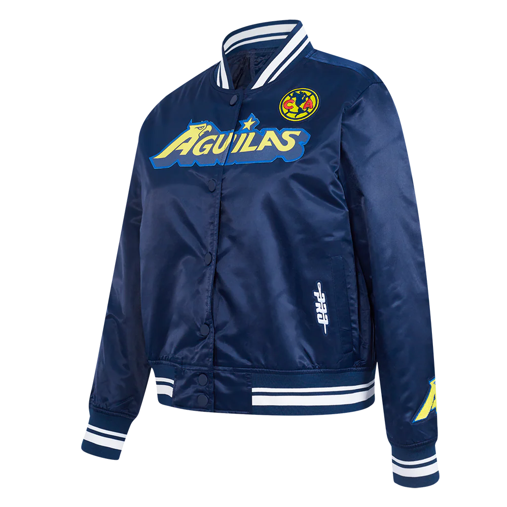 LIGA MX CLUB AMERICA STADIUM WOMEN'S RIB SATIN JACKET (MIDNIGHT NAVY) - Image 2