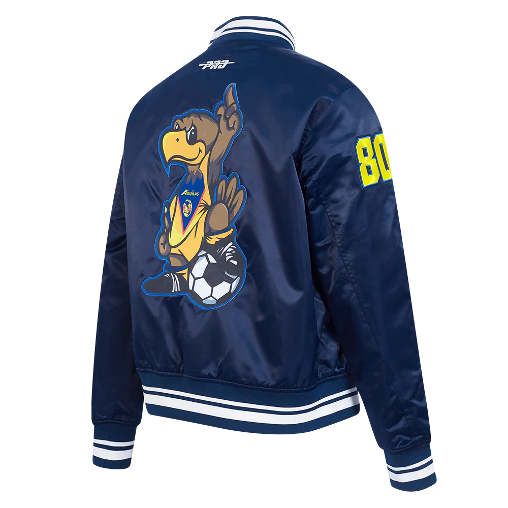 LIGA MX CLUB AMERICA STADIUM WOMEN'S RIB SATIN JACKET (MIDNIGHT NAVY) - Image 4