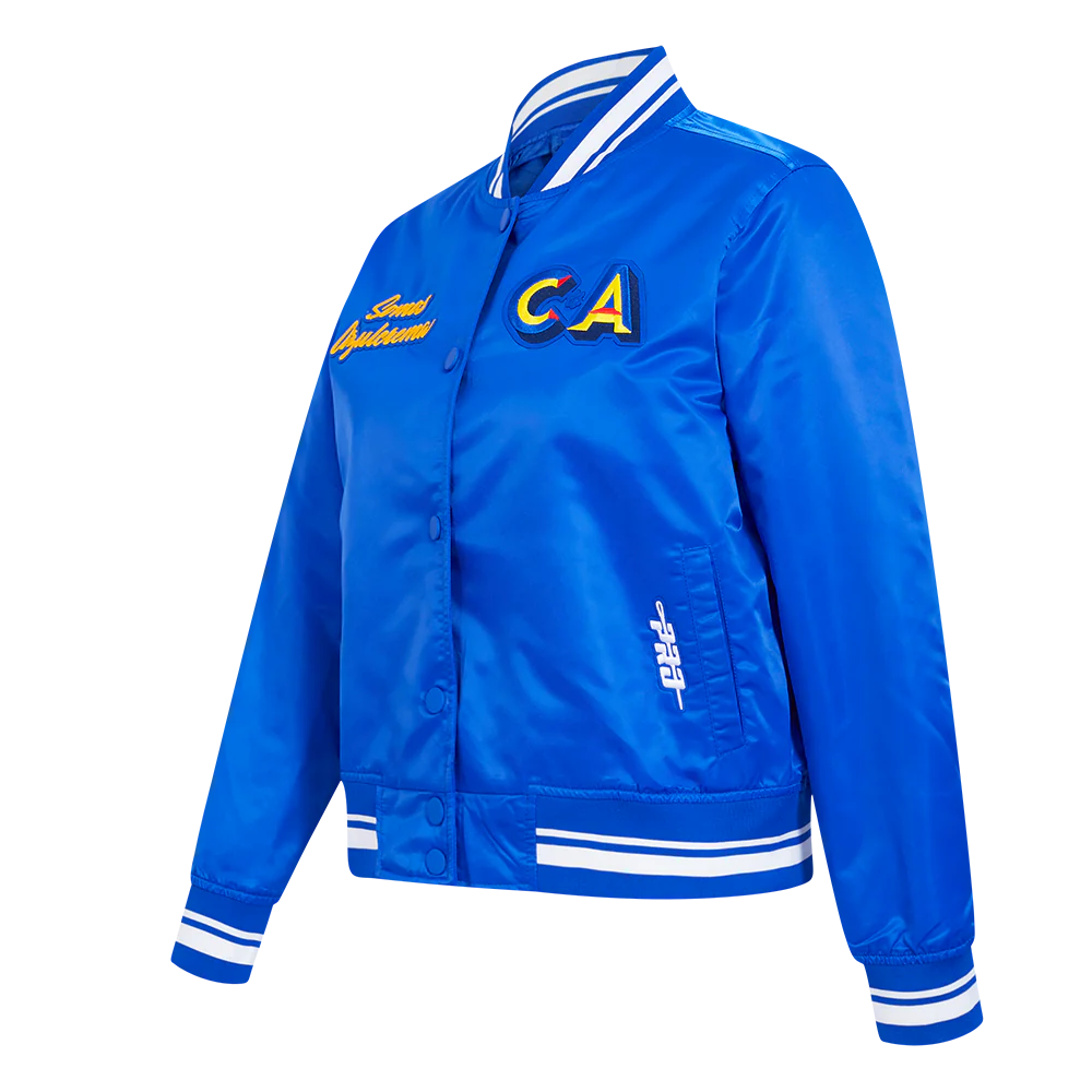 LIGA MX CLUB AMERICA STADIUM WOMEN'S RIB SATIN JACKET - V2 (ROYAL BLUE) - Image 2