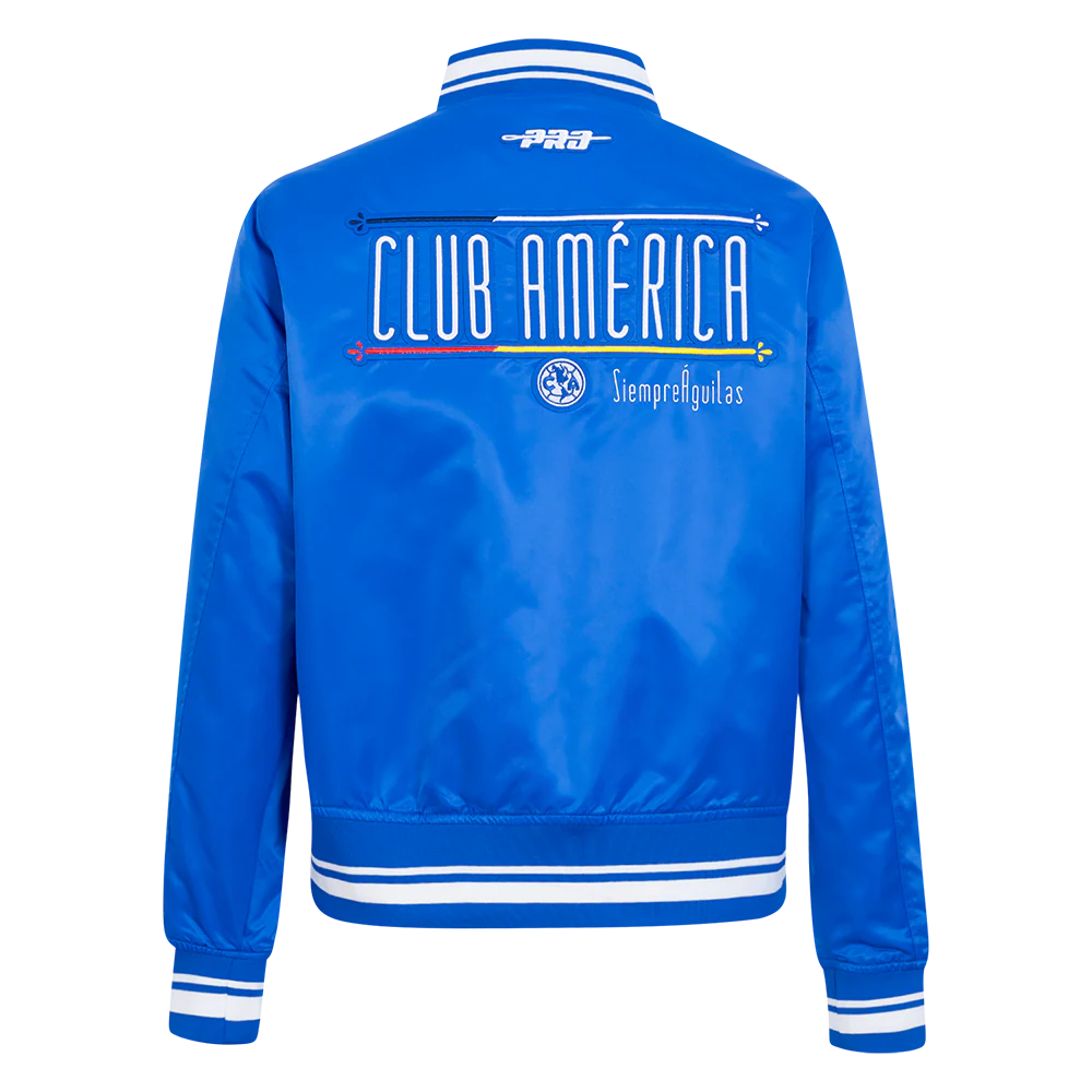 LIGA MX CLUB AMERICA STADIUM WOMEN'S RIB SATIN JACKET - V2 (ROYAL BLUE) - Image 3