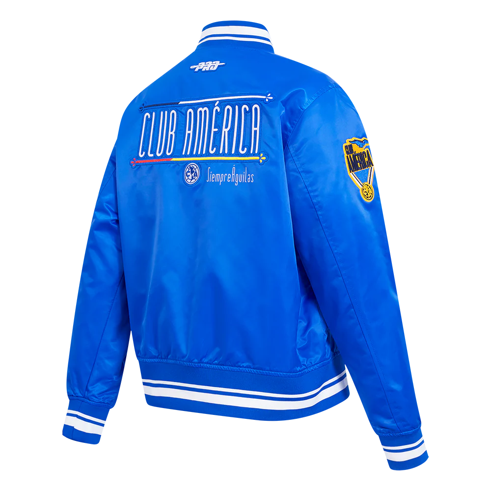 LIGA MX CLUB AMERICA STADIUM WOMEN'S RIB SATIN JACKET - V2 (ROYAL BLUE) - Image 4