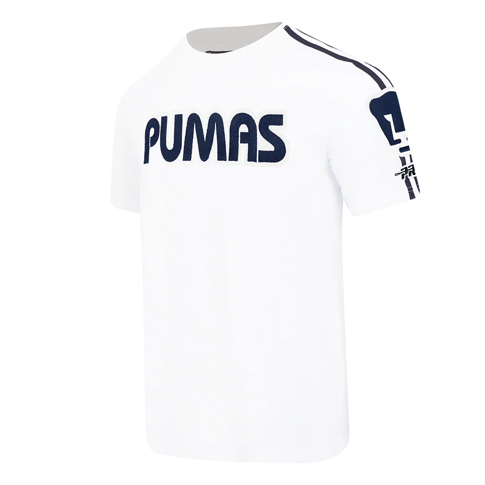 LIGA MX PUMAS UNAM CLASSIC CHENILLE MEN'S SJ TAPING TEE (WHITE/MIDNIGHT NAVY) - Image 3