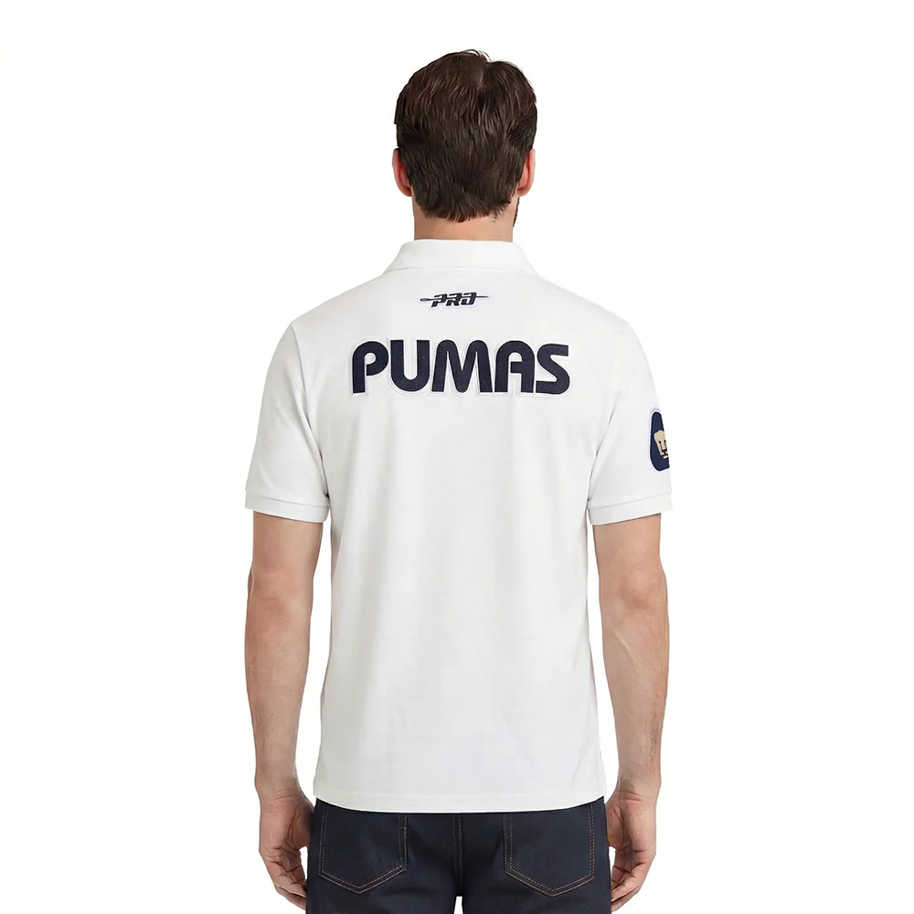LIGA MX PUMAS UNAM CLASSIC CHENILLE MEN'S DK POLO (WHITE) - Image 2