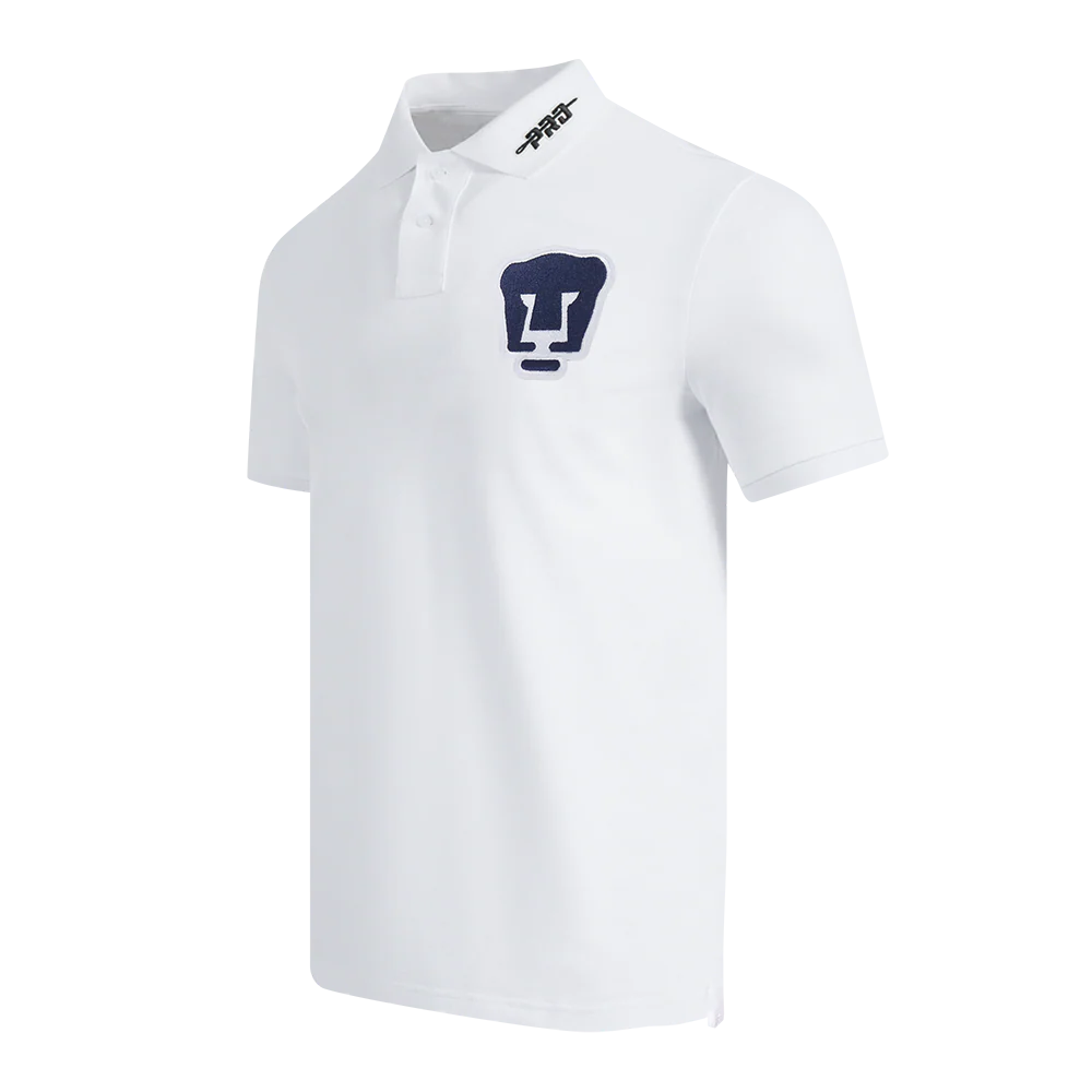 LIGA MX PUMAS UNAM CLASSIC CHENILLE MEN'S DK POLO (WHITE) - Image 3
