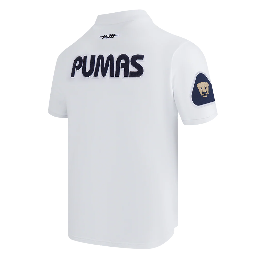 LIGA MX PUMAS UNAM CLASSIC CHENILLE MEN'S DK POLO (WHITE) - Image 4