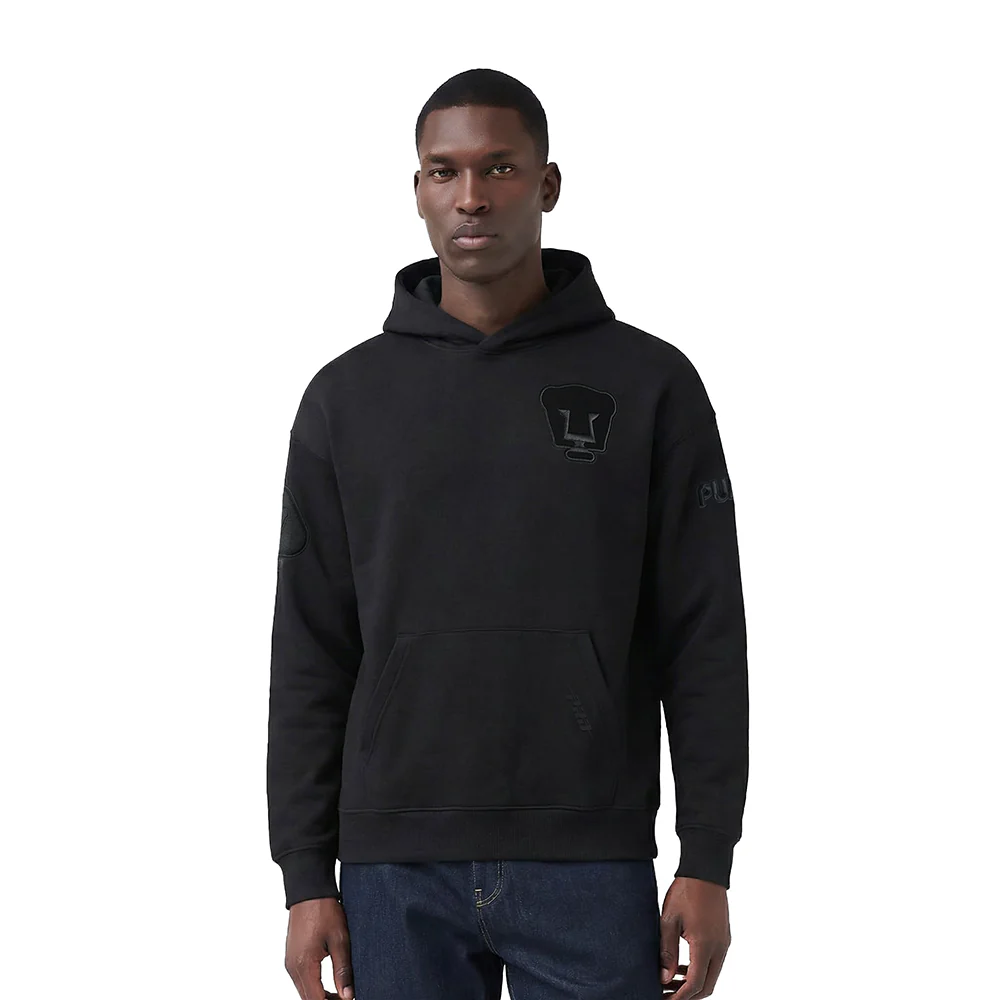 LIGA MX PUMAS UNAM NEUTRAL MEN'S DROP SHOULDER FLC PO HOODIE (BLACK)
