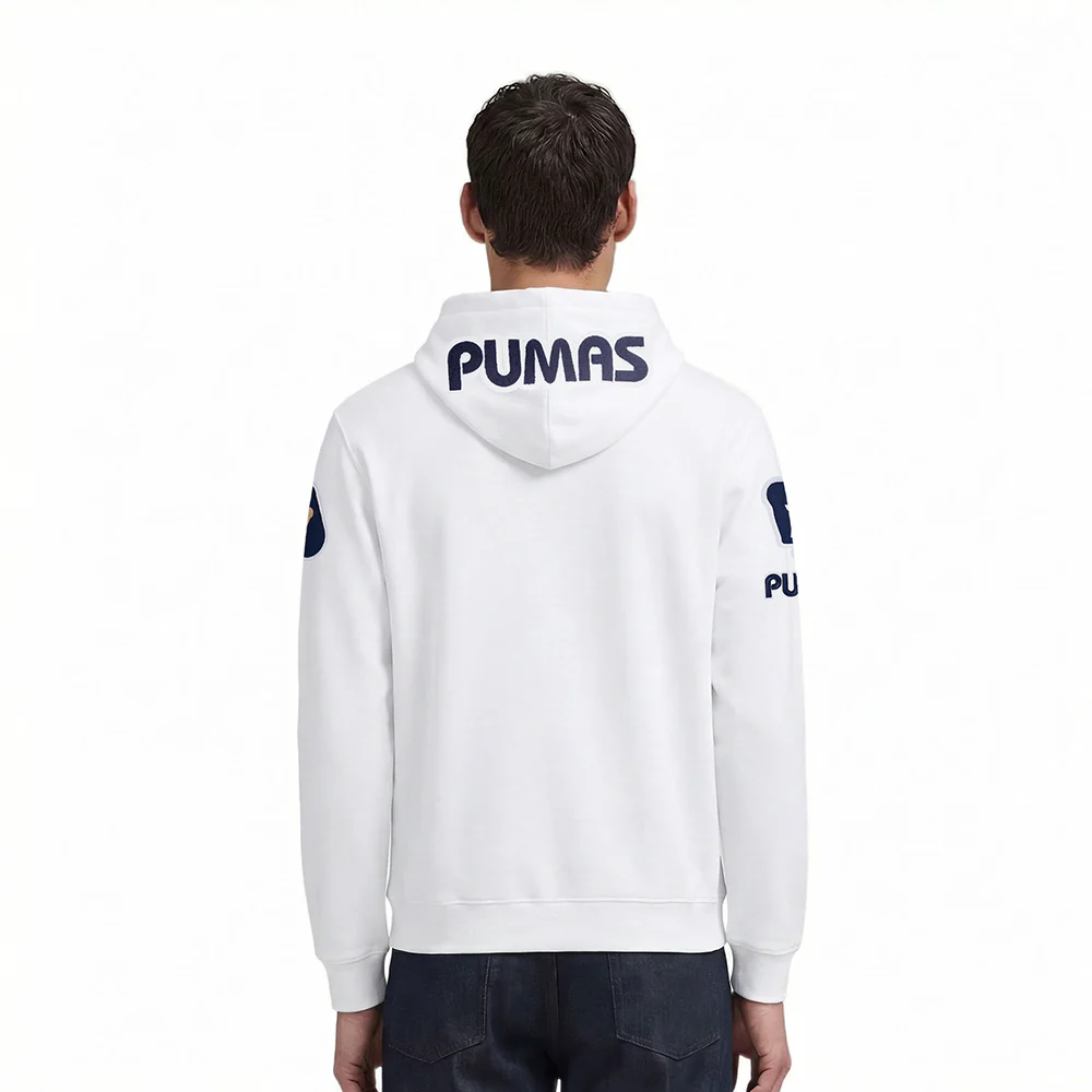 LIGA MX PUMAS UNAM CLASSIC CHENILLE MEN'S DK PO HOODIE (WHITE) - Image 2