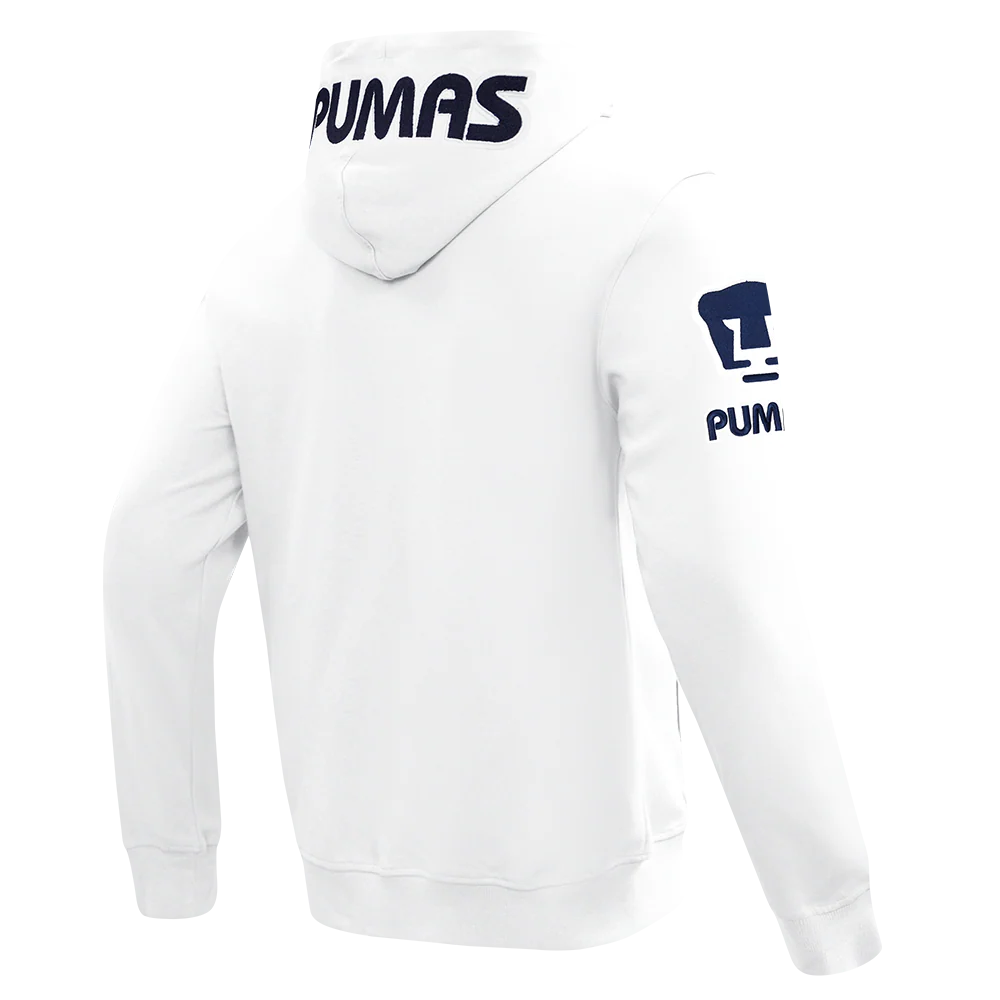 LIGA MX PUMAS UNAM CLASSIC CHENILLE MEN'S DK FZ HOODIE (WHITE) - Image 4