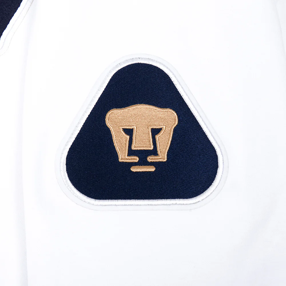 LIGA MX PUMAS UNAM CLASSIC CHENILLE MEN'S DK FZ HOODIE (WHITE) - Image 6
