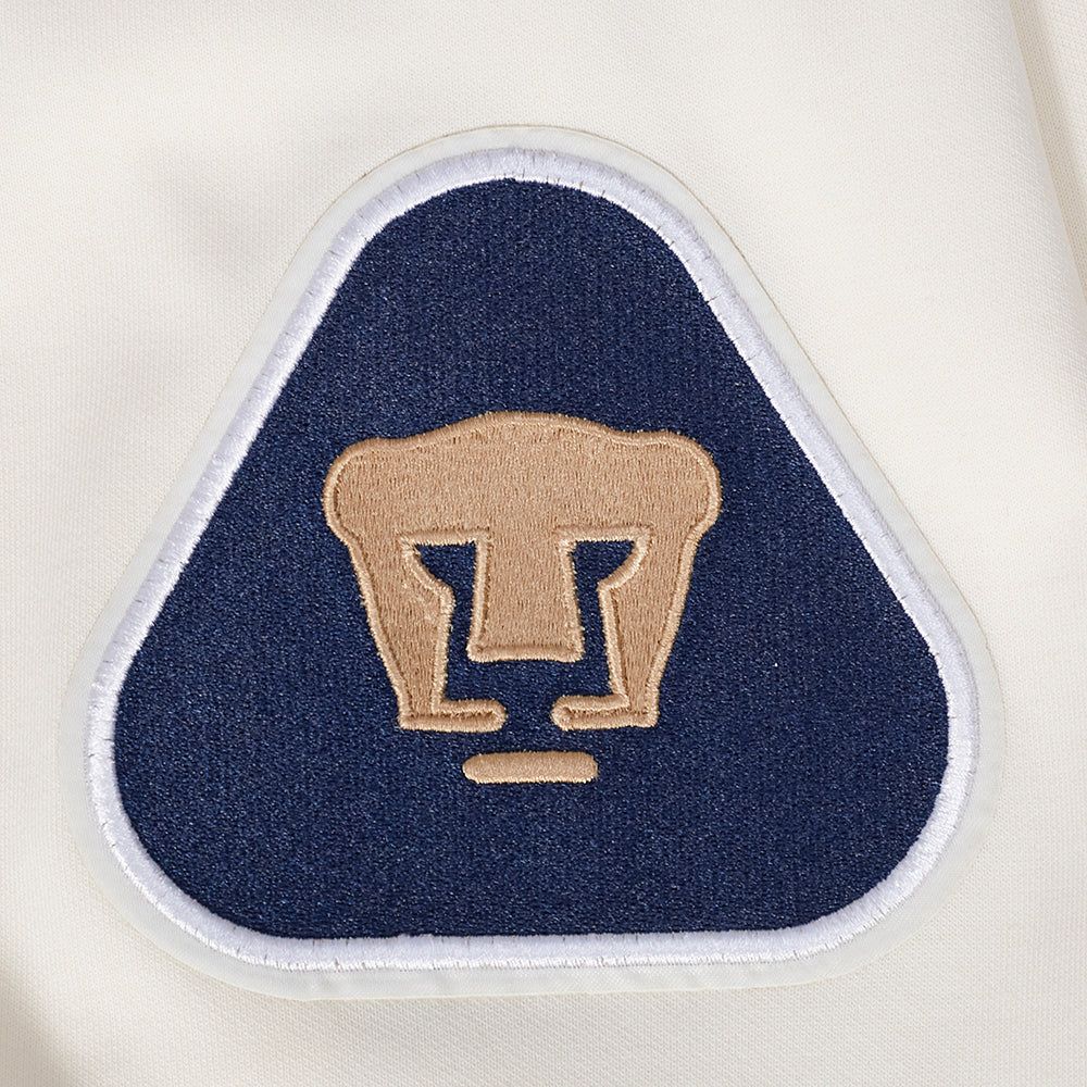 LIGA MX PUMAS UNAM CLASSIC CHENILLE MEN'S DBL KNIT 1/4 ZIP (EGGSHELL) - Image 7