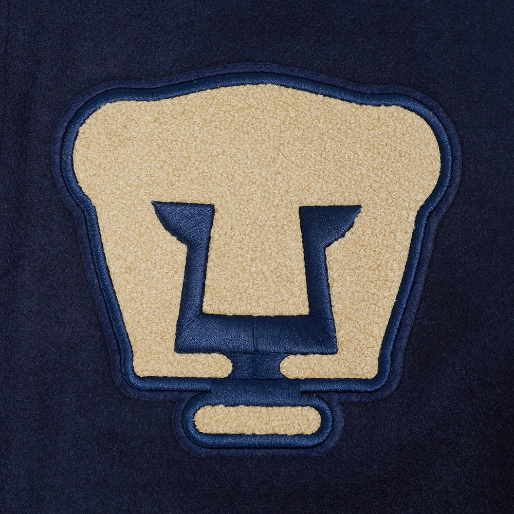 LIGA MX PUMAS UNAM CLASSIC CHENILLE MEN'S WOOL VARSITY JACKET (MIDNIGHT NAVY/WHITE) - Image 5