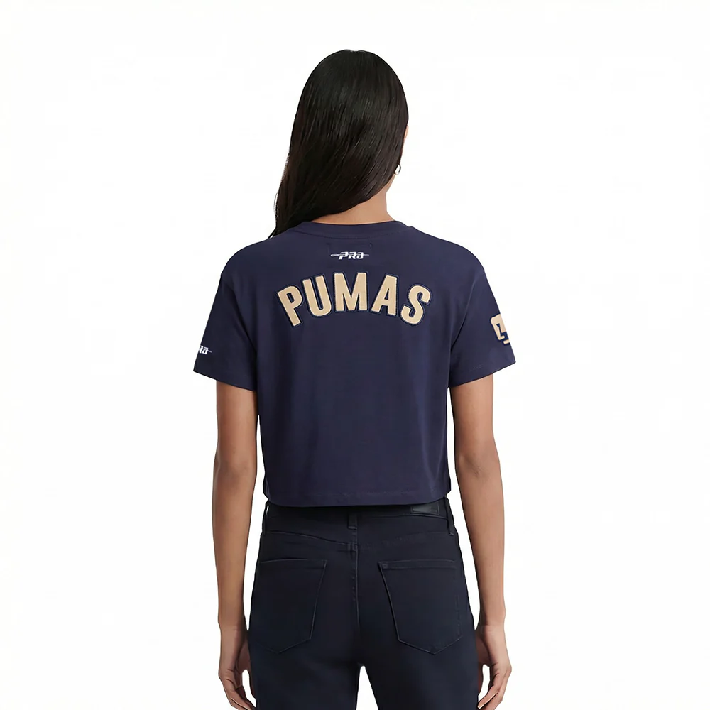 LIGA MX PUMAS UNAM CLASSIC CHENILLE WOMEN'S SJ BOXY TEE (MIDNIGHT NAVY) - Image 2