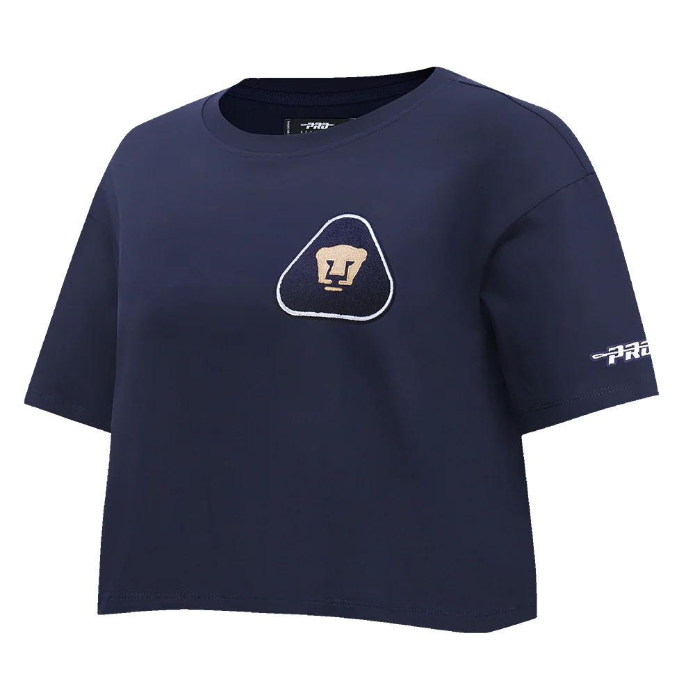 LIGA MX PUMAS UNAM CLASSIC CHENILLE WOMEN'S SJ BOXY TEE (MIDNIGHT NAVY) - Image 3