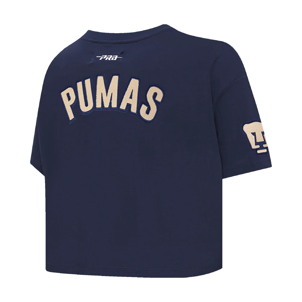 LIGA MX PUMAS UNAM CLASSIC CHENILLE WOMEN'S SJ BOXY TEE (MIDNIGHT NAVY) - Image 4