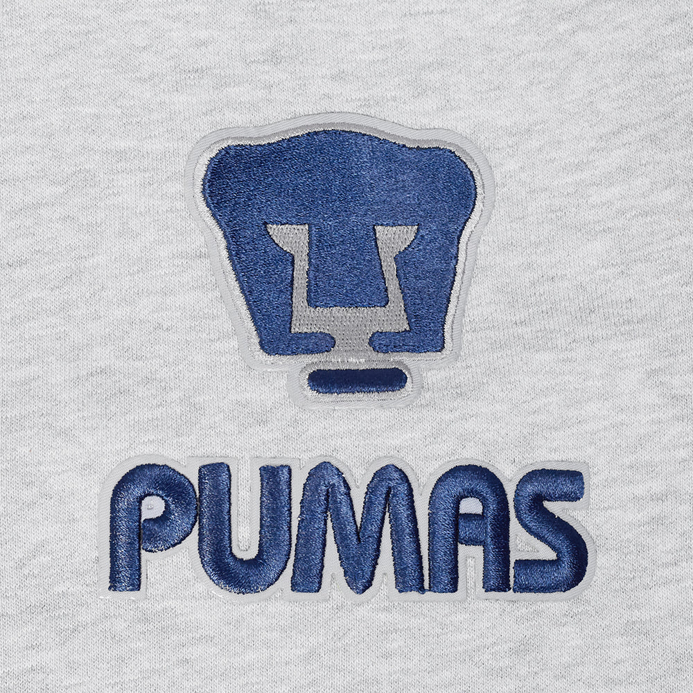 LIGA MX PUMAS UNAM CLASSIC CHENILLE WOMEN'S FLC CROPPED PO HOODIE (HEATHER GREY) - Image 7