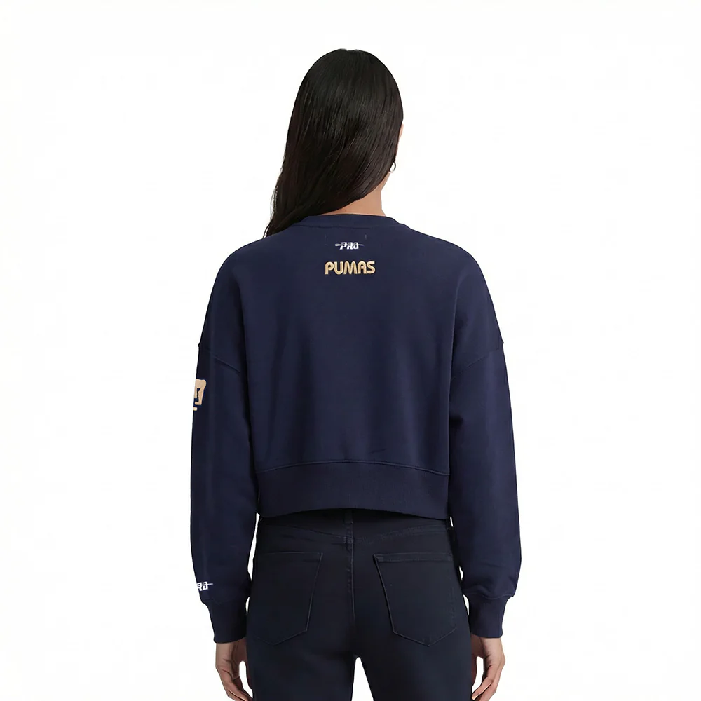LIGA MX PUMAS UNAM CLASSIC CHENILLE WOMEN'S FLC CREWNECK (MIDNIGHT NAVY) - Image 2
